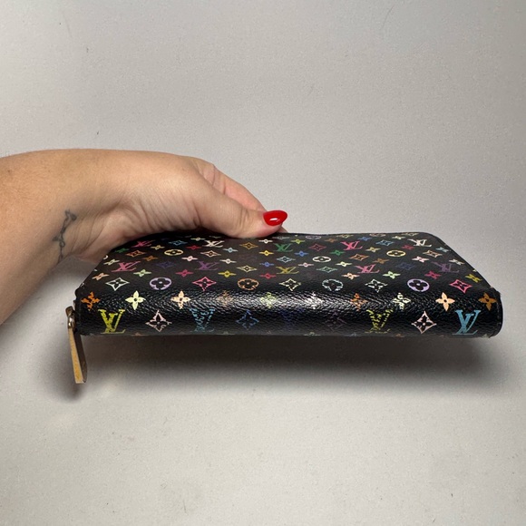 SOLD Louis Vuitton Multicolor Monogram Black Zippy Wallet Murakami Collection - Picture 13 of 16